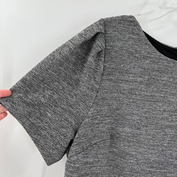 Loft Women's Gray Black Colorblock Back Zip Short Sleeve Mini Dress Size 14 - Picture 7 of 11